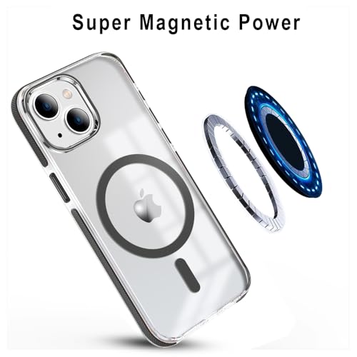 Image of MINTZZ ️ for iPhone 13 Case, Compatible with MagSafe, Military-Grade Protection, Yellowing Resistant, Scratch-Resistant TPU Back, Magnetic Phone Case for iPhone 13 Clear Black