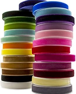 Summer-Ray 50 Yards (2 Yards x 25 Colours) 3/8" 10mm Velvet Ribbon Value Pack