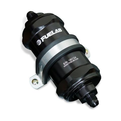 Fuelab 818011 Black 10 Micron Standard Length In-Line Fuel Filter,Small Cover