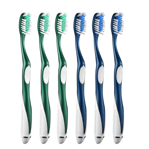 Image of Fremouth Medium Toothbrushes for Adults, Cross Bristles, 6 Count