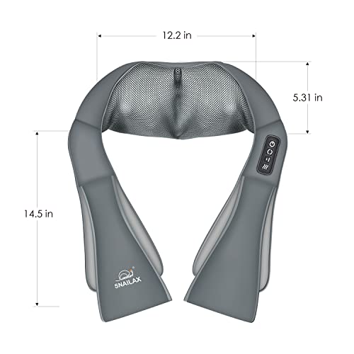 Snailax Shiatsu Neck And Shoulder Massager - Back Massager With Heat, Deep Kneading Electric Massage Pillow For Neck, Back, Shoulder,Foot Body (Grey) #TOP7