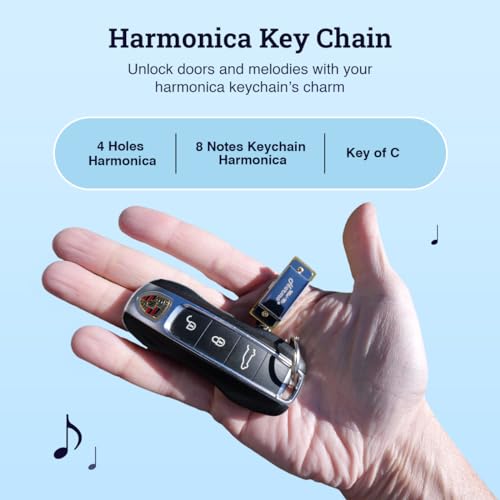Harmo Mini-Mo Keychain Harmonica – 4 Hole 8 Tunes Type C Mini Harmonica Keychain, Stylish and Portable Mini Keychain, USA Designed Stainless Steel, Ideal Music Keychain Accessory - Les Beatles, Paul McCartney, John Lennon, RIngo Starr, George Harrison Harmo Mini-Mo Keychain Harmonica - 4 Hole 8 Tunes Type C Mini Harmonica Keychain, Stylish and Portable Mini Keychain, USA Designed Stainless Steel, Ideal Music Keychain Accessory – Image 4