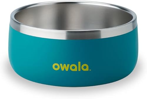 Owala Pet Bowl – Tazón de acero inoxidable duradero, cuenco para alimentos y agua para perros, gatos y todas las mascotas, base antideslizante, 24