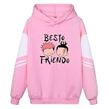 ACEFAST INC Itadori Yuji Best Friend Anime Hoodies Unisex Harajuku Graphic Hoodies Jjk Merch Anime Pullover Sweatshirt,Pink Hoodie,Medium