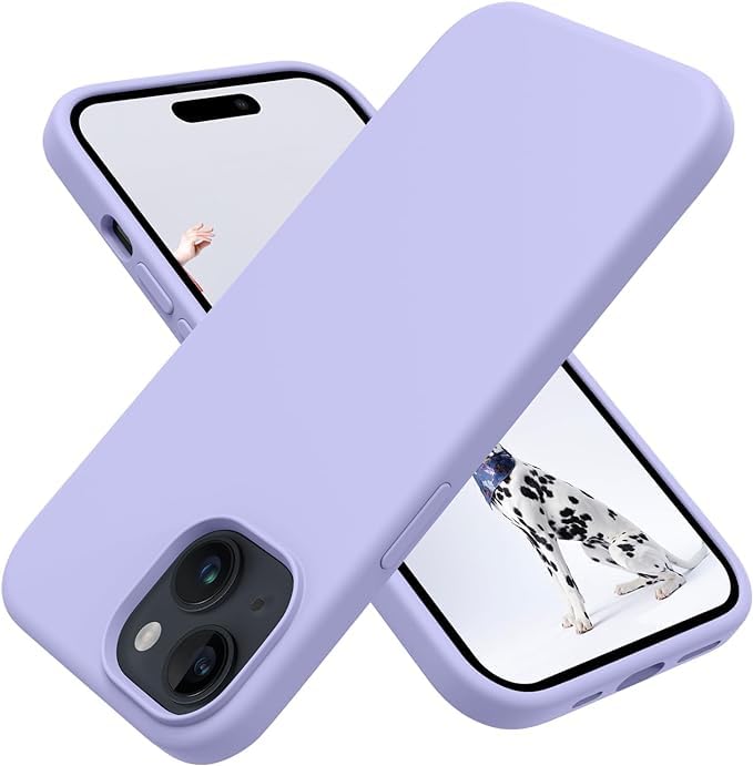Image of MIDOS Back Cover Compatible with iPhone 15 Case Liquid Silicone Full Protection Shock Proof Back Cover for iPhone 15 (Purple)