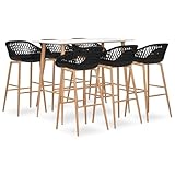 Vopese Moderner Bartisch & Barhocker Set - Weiß, MDF & Metall - Für Inneneinrichtung & Gastronomie Model3057448