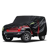 Migaven Car Cover Custom Fit for Jeep Wrangler 2 Door 1987-2026 JK JL CJ YJ TJ, Waterproof Rain Sun Protection with Door Zipper & Inner Cotton