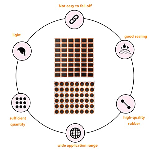 ZoeTekway Juego de reparación de 96 piezas para bicicleta, reparación de bicicletas, reparación de goma, para neumáticos de bicicleta, tubo de bicicleta, juego de reparación de neumáticos (sin - imagen 4
