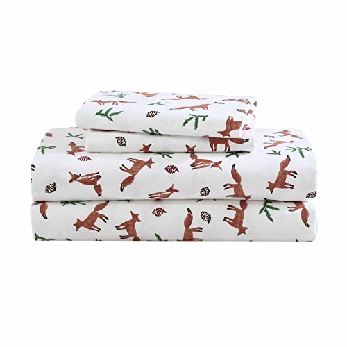 Image of Eddie Bauer - Flannel Sheets Twin XL Size, Anti-Pilling & Wrinkle Resistant Cotton, Touchably Soft for All-Season Comfort - Bed Sheets with Matching Pillowcases & Fitted Sheet (Fox Trail Orange)