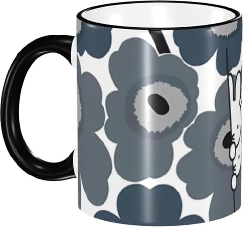 セラミック マグカップ 330ml 可愛い ミッフィー マグ コーヒーカップ 陶器 mug カップ 大容量 耐熱 耐冷 電子レンジ対応 コップ 人気 誕生日 母の日 父の日 友人 プレゼント MGZ3042 黒