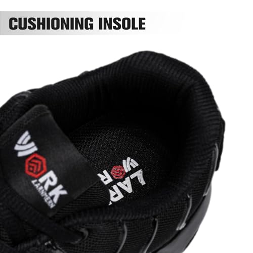 DYKHMILY Steel Toe Sneakers for Men Wide Air Cushion Work Shoes Puncture Proof Lightweight Safety Sneakers Slip Resistant Steel Toe Tennis Shoes4