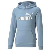 PUMA Girl's Essential Logo Fleece Hoodie, Blue Wash, US Medium