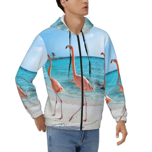 Sweat flamant rose homme à fermeture éclair pour remédier aux soirées fraîches