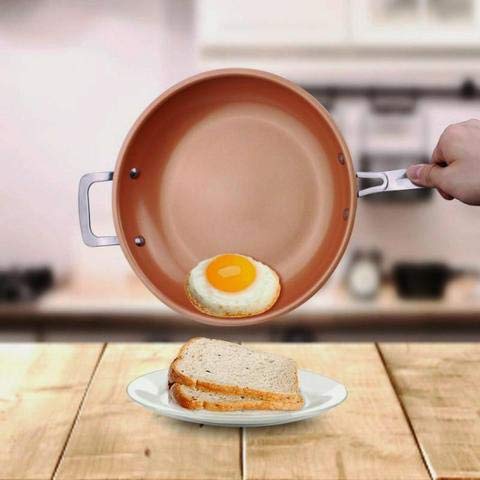 Frigideira Antiaderente de Cobre com Revestimento Cerâmico e Cozedura por Indução