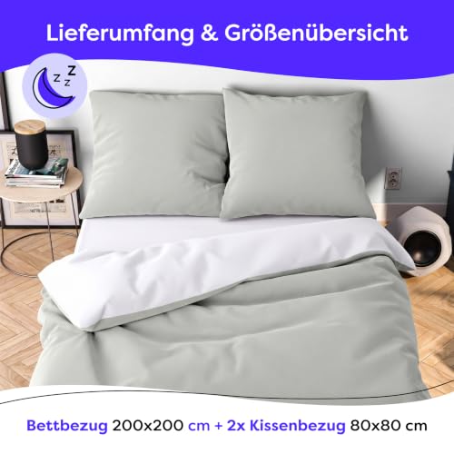 Wolkenfeld Mikrofaser Bettwäsche 200x200 cm – Kuschelig Weich, Bügelfrei & Doppelt Gebürstet – Oeko-TEX Bettwäsche-Sets… – Ansicht 4