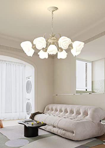 Suspension moderne blanche en forme de rose pour une ambiance douce - 8
