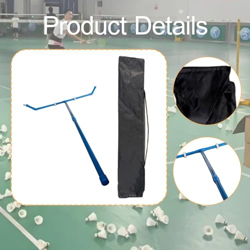 QSTDGVPW Badminton Shuttlecock Collector Gatherer Sweeper Sweeping Machine for Court Venues, Blue