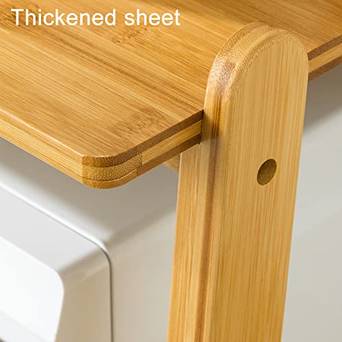 Support de rangement pour micro-ondes et petit four électrique en bambou - 5