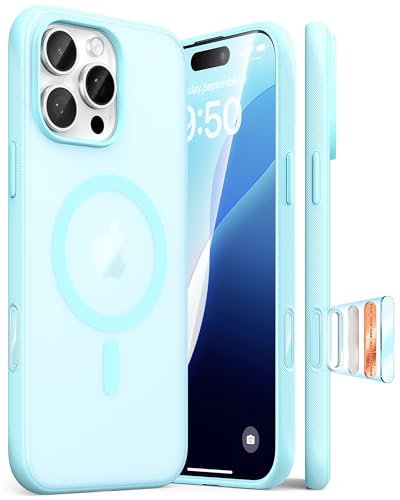 Maledan Magnetic for iPhone 16 Pro Max Case with MagSafe & Camera Control - Anti-Slip Shockproof Cute Case StainGuard Slim Design for Apple iPhone 16 Pro Max Phone Case, Translucent Back/Limpet