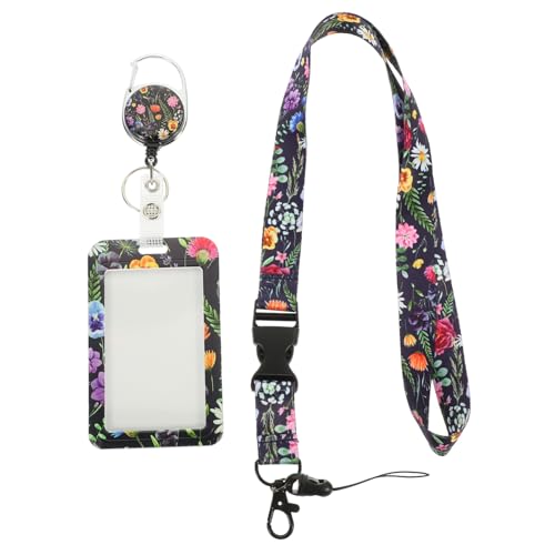 Porte-badge floral avec enrouleur rétractable pour personnel et enseignants