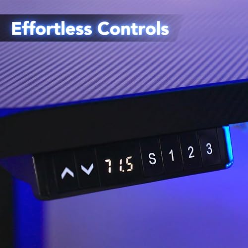 Image of HUANUO Standing Desk with LED Strip, 63 inch x 31.5 inch Height Adjustable RGB Gaming Desk, Large Dual-Motor Electric Sit Stand Desk, Sturdy Steel Frame, Modern E-Sports Workstation,for Home Office,Black