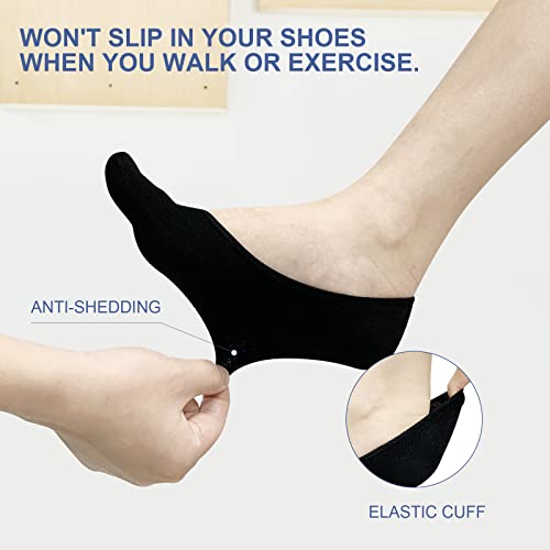 CaiDieNu No Show Toe Socks Women, Low Cut Five Fingers Cotton Running Athletic Invisible Boat Socks, 3/6 Pairs2