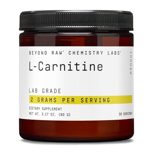 BEYOND RAW Chemistry Labs L-Carnitine Powder, Fuels Exercise and Supports Recovery, 30 Servings