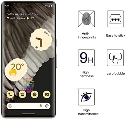 WFTE [2-Pack Screen Protector for Google Pixel 7 Pro 3D Full Coverage,Anti-Scratch,High Transparency,Anti-fingerprint,Premium Tempered Glass Screen Protector For Google Pixel 7 Pro(Black)