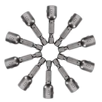 Generic 10Pcs 8Mm Socket Magnetic Nut Driver 1/4 Inch Hex Shank Power Drill Bits