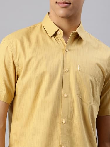 Image of Majestic Man Men's Pure Cotton Dobby Weave Checks Slim Fit Half Sleeve Casual Shirt