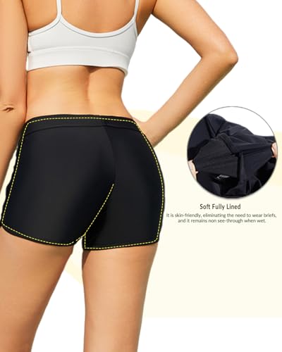 Image of Yonique Womens Swim Shorts Solid Tankini Bottoms Swimsuit Bottoms(Available in Plus)