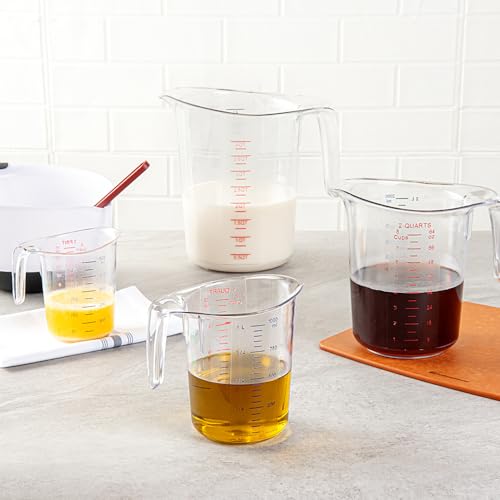 Image of Restaurantware 1 qt Clear Plastic (Cups) Measuring Cup, 10 Pack
