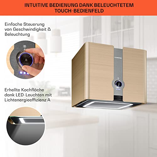 Dunstabzugshaube freihängend Klarstein Futurelight Smart mit 420m³/h