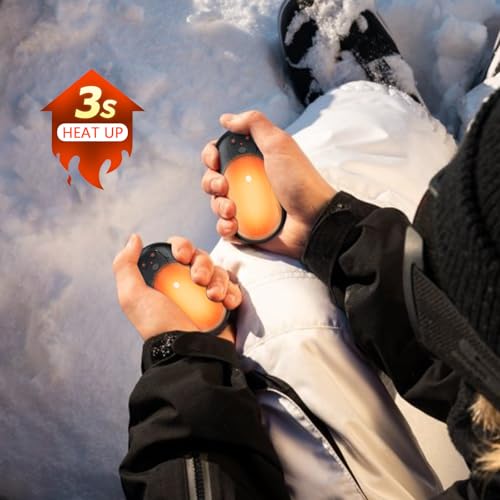 COTOP Handwärmer Elektrisch, 6000 mAh 2er Pack Taschenwärmer Wiederverwendbar, Akku Handwärmer USB C, 3 Stufen Heizung bis zu 56°C, Geschenk für Männer Skifahren, Wandern – Bild 6