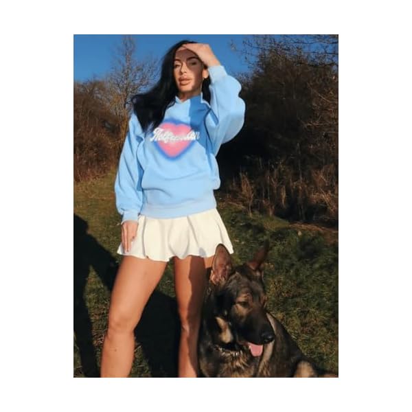 Aelfric Eden Oversized Hoodies for Women Heart Graphic Hoodie Casual Y2K Hooded Sweatshirt - Image 3