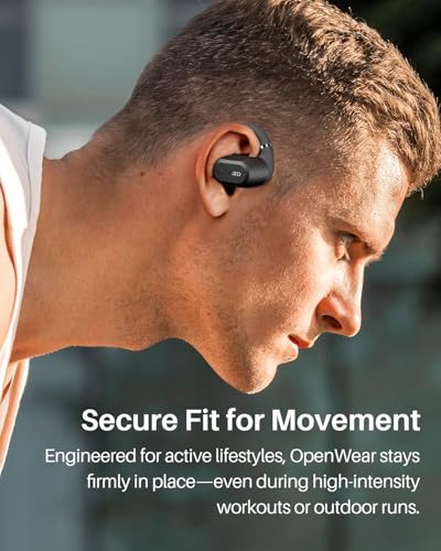 TOZO OpenWear Open-Ear Headphones, AI Translation Earbuds for 164 Languages, Bluetooth 5.4 with Smart Digital Display, Fast Charging, ENC Noise Cancelling Running Headphones for Sports, Office (Black) - Image 4