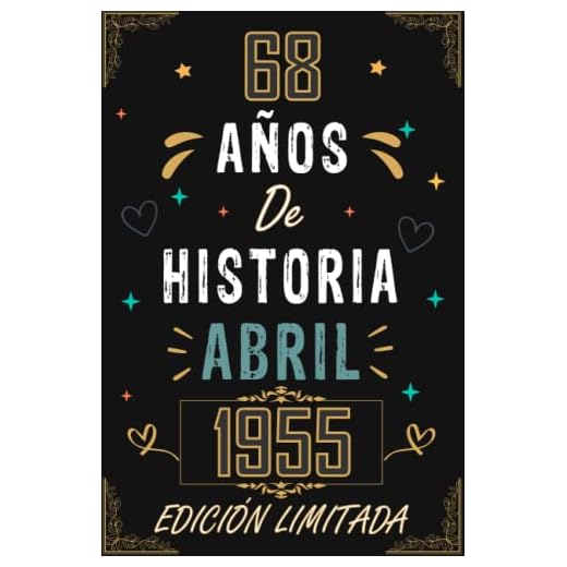 CUADERNO, 68 AÑOS DE HISTORIA ABRIL 1955 EDICIÓN LIMITADA: Regalo de 68 cumpleaños para mujeres y hombres, ideas de 68 cumpleaños... un cumpleaños... ... regalo de 68 cumpleaños para él/ella.