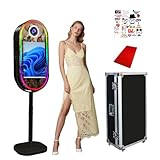 Neue Magic Mirror Fotokabine für Selfies, mit integriertem Mini-PC & Fotobox, Ellipse DSLR Fotobooth mit 21,5-Zoll Touchscreen, für Veranstaltungsverleih (Black, 21.5Inch)