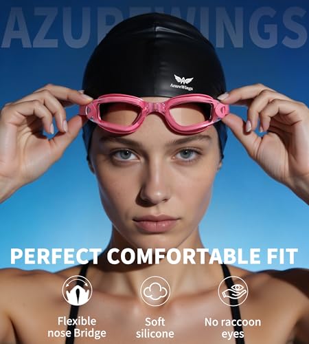 Image of Swim Goggles,2 Pack Swimming Goggles for Adult Men Women, No Leak Anti-Fog & UV, Wide Visio HD Mirror PC Lens