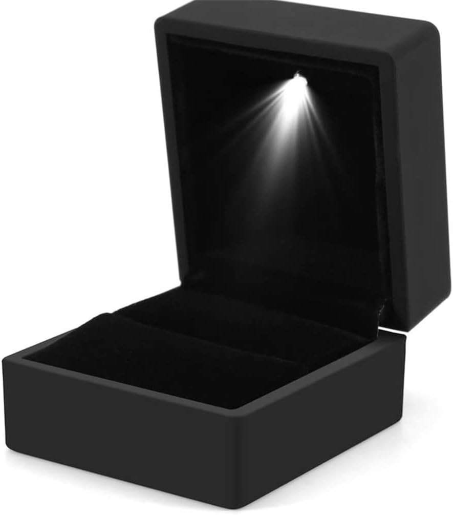 Box With LED Light Jewelry Diamond Box Storage Luminous Wedding Jewelry Organizer Storage Gift