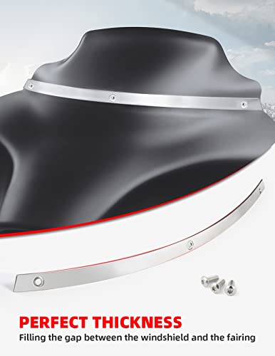 Amazicha Polished Windshield Trim Chrome Compatible For Harley Davidson Touring Street Glide Electra Glide Ultra Limited Tri Glide 1996-2013 #TOP3