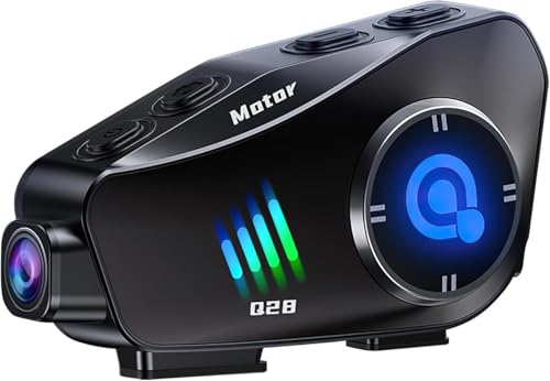 Motorcycle Helmet Bluetooth Headset 1080P HD Dash Cam IPX6