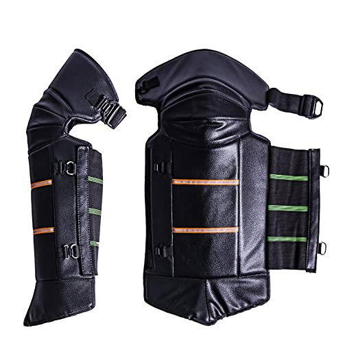 LIUFENGLONG PU Leather Windproof Leg Gaiter Warm Leggings Covers Unisex Half Chaps for Motorcycle Bike Winter Ski