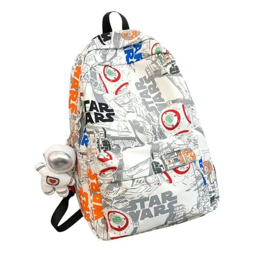 Image of YMKJZLBD Backpack Mens Rucksack High School Student Boys Graffiti College Girls Casual Versatile-orange And White
