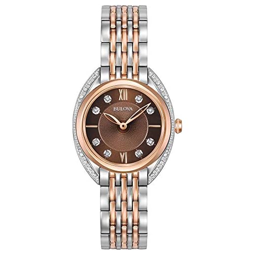 Bulova Reloj Analógico para Mujer de Cuarzo con Correa en Acero Inoxidable 98R230