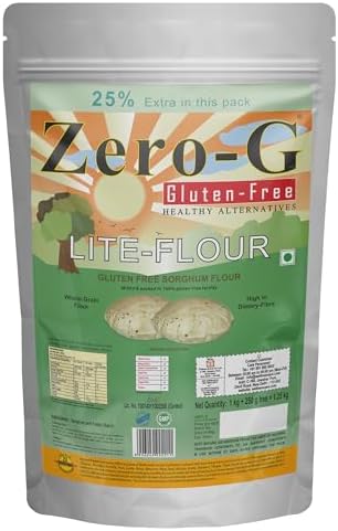 ZERO - G Gluten Free Lite Flour (1.25 KG) - Sorghum (Jowar) Atta for Perfect Rotis|All Purpose Gluten-free Flour|High Dietary Fiber for Easy Digestion|Good Kneading, Rolling & Puffing Properties