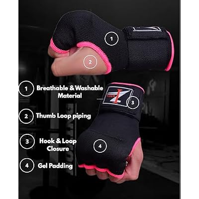 Kids Hand Wrap for Punching, Muay Thai Hand Wraps, Padded Knuckle Protection, MMA Kickboxing Martial Arts Inner Glove, Great for MMA Training, Quick 80cm Wrist Wraps.