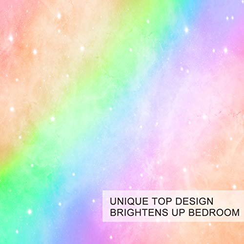 BlessLiving Girly Duvet Cover Rainbow Glitter Ombre Bedding Sets 3 Pcs Chic Unicorn Pink Purple Blue Green Pastel Bed Spreads Sparkle Comforter Cover Set including 2 Pillow Shams (Single) - Image 3