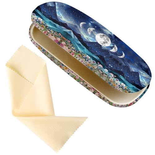 Image of Glasses Case Hard Shell,Portable Protective Eyeglasses Case, Eyeglass Holder Box with Cleaning Cloth,for Women Men