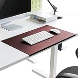 Premium Gaming-Schreibtischunterlage, große Schreibtisch-Organizer-Matte mit Kantenschutz aus wasserdichtem Leder, Tastatur-/Laptop-Mauspad, 120 x 60 cm, rot